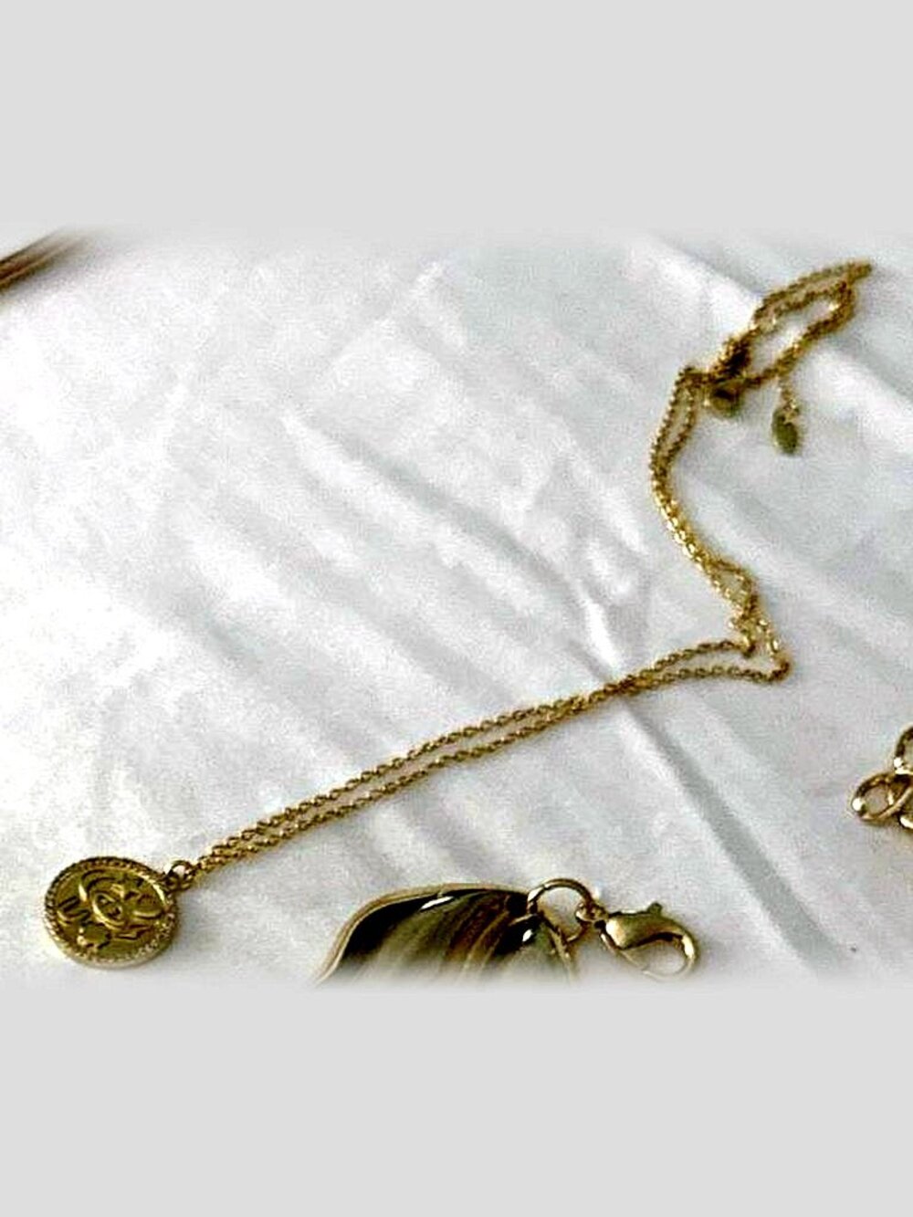 Delicate Gold Chain with Coin Charm
